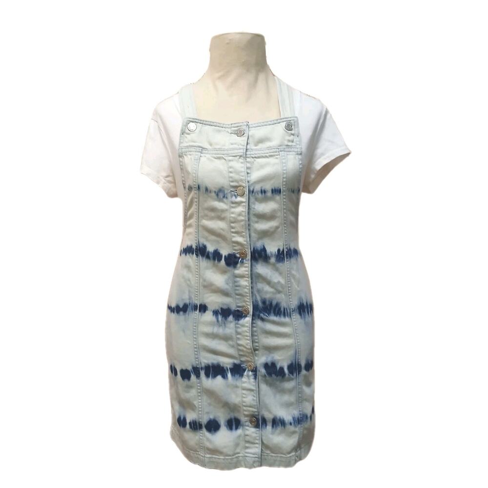 GAP Teens Denim Overall Dress Jrs Size XXL Tie Dye Die Boho School Casual Hippie